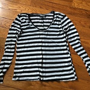 Reformation Striped Long Sleeved T-Shirt